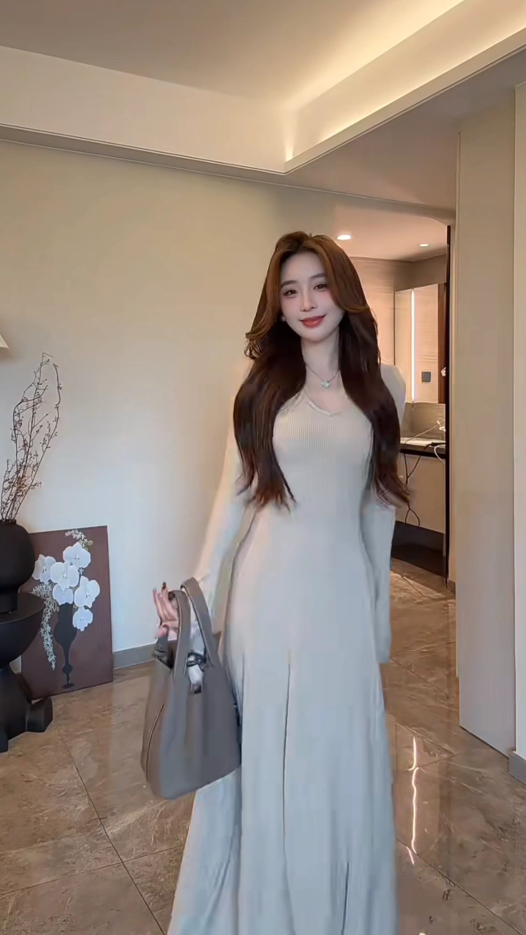 Women's Long Sleeve Knitted Base Dress 2025 Autumn Slimming Inner Layer Knit Dress - Image 2