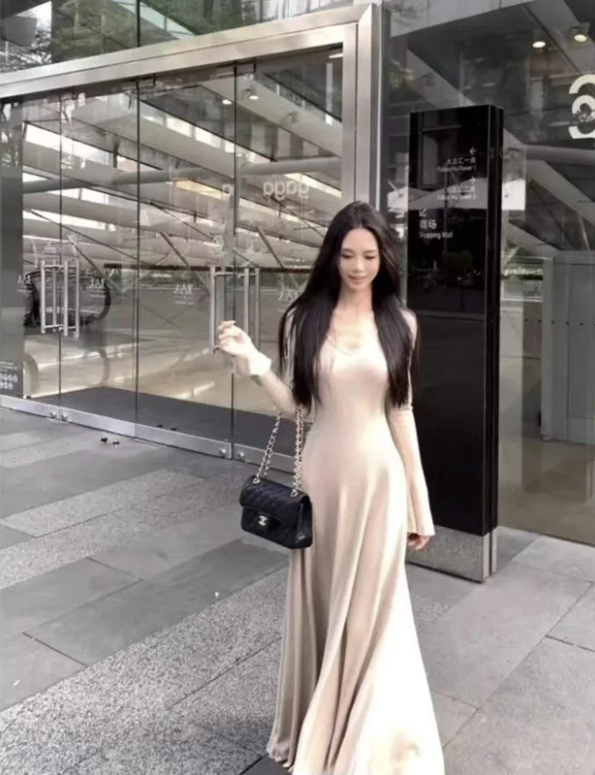 Women's Slim Fit Knit Long Dress for Fall Winter Layering