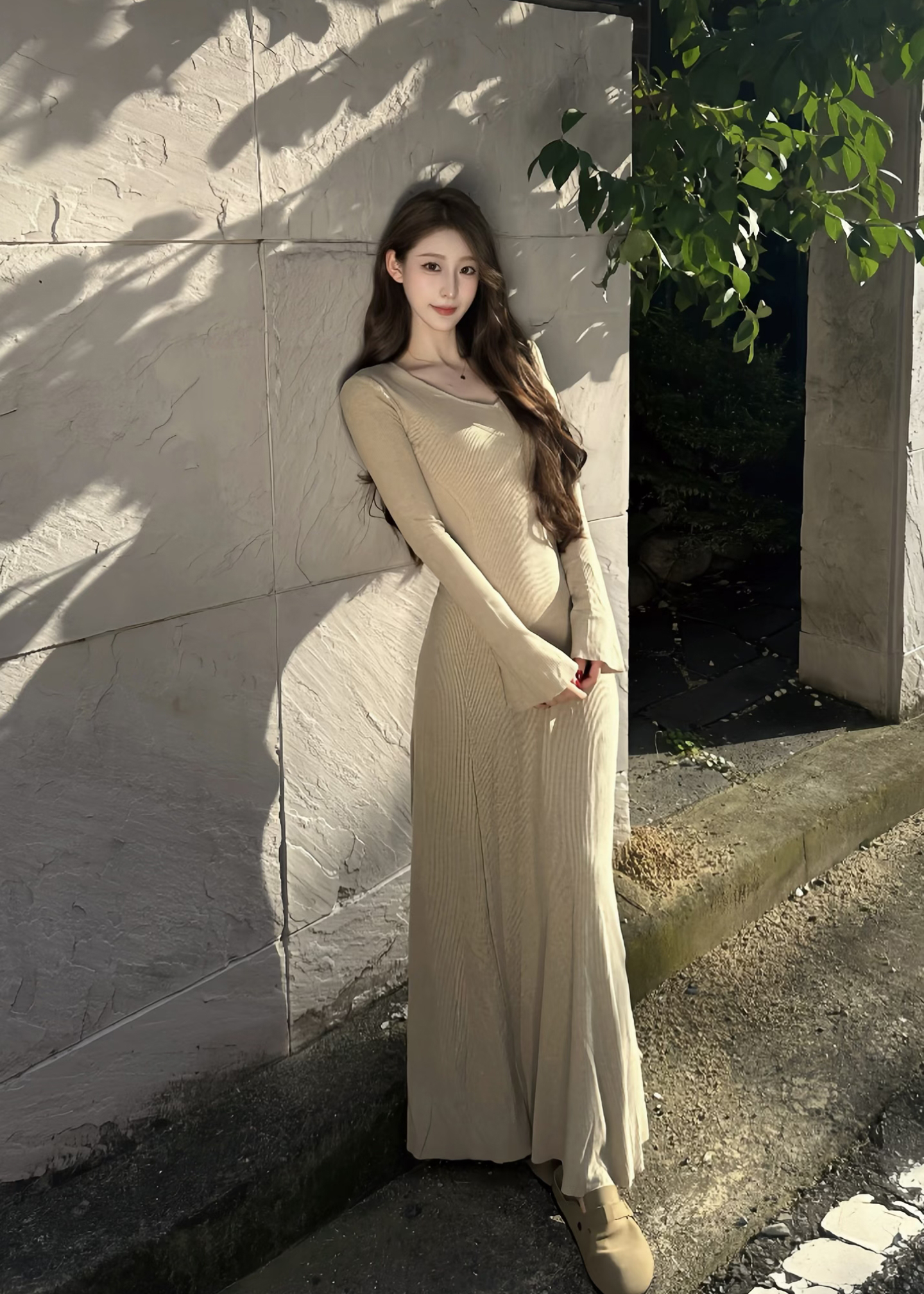 2025 Autumn Elegant Slimming Long Sleeve Knitted Dress