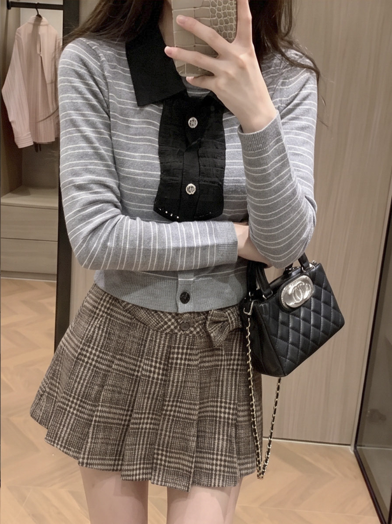 Pleated Plaid Mini Skirt for Women High Waist A-Line Short Skirt - Image 4